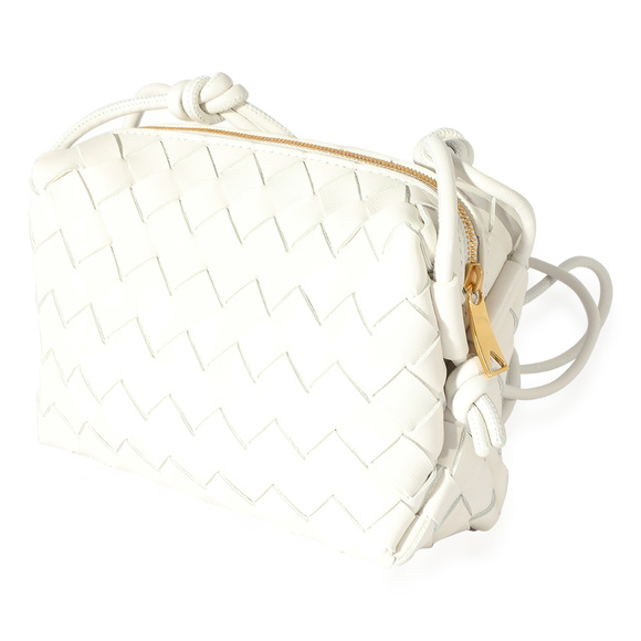 Bottega Veneta White Intrecciato Leather Mini Loop Crossbody Bag - Picture 4 of 7